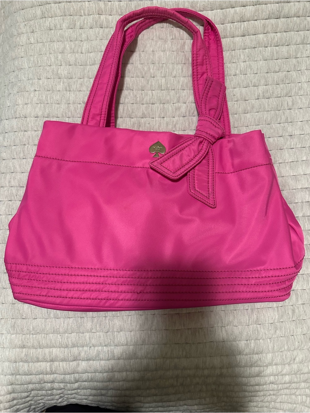 kate spade Bright Pink Tote with Knot Detail